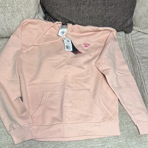 NWT Reebok Women's Blush Pink hoodie Sweatshirt size L